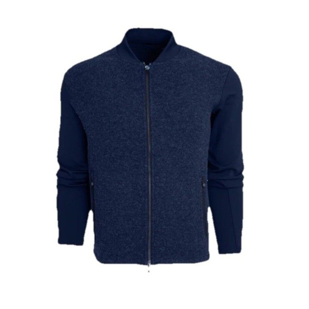 Greyson TAOS FULL ZIP Sweater Mens Size Large  MALTESE BLUE Wool Blend New